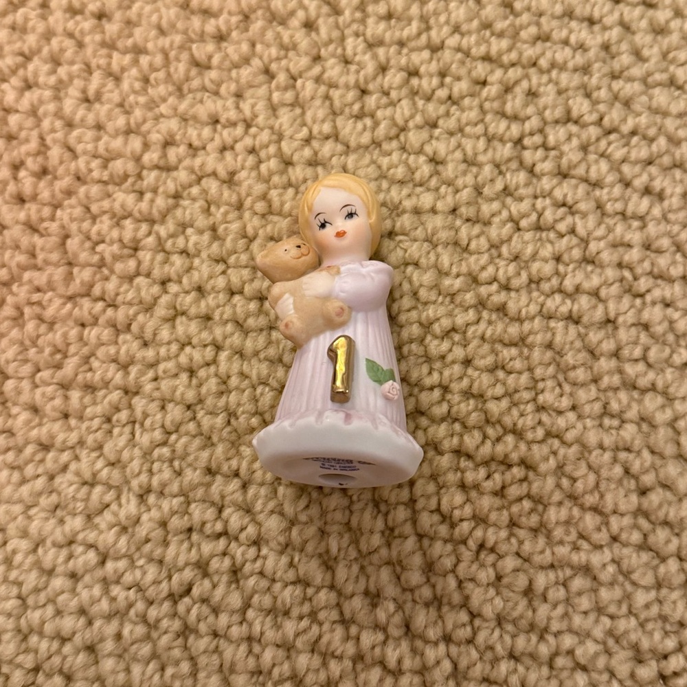 vintage one year old figurine of 1983 growing up girls collection - enesco!